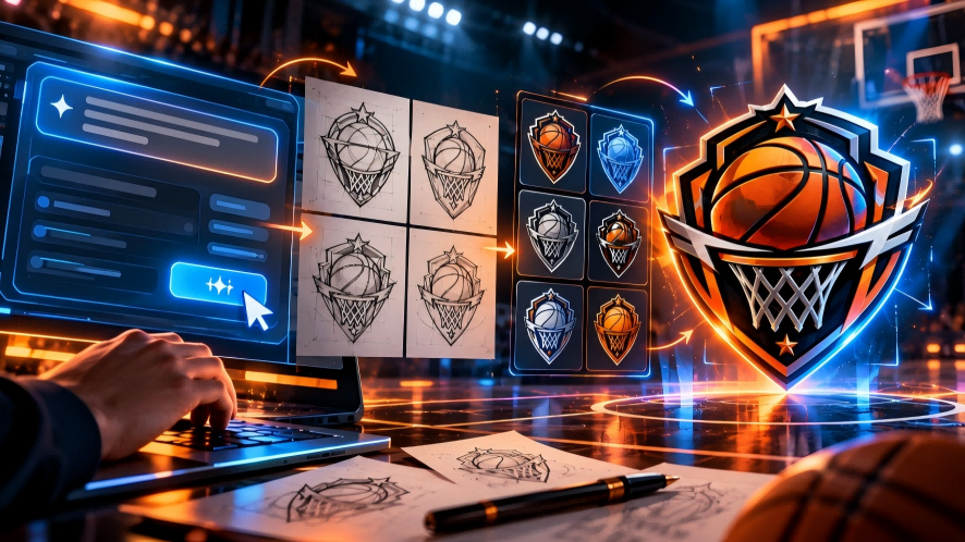 Create a Prompt for a Basketball League Logo That Stands Out